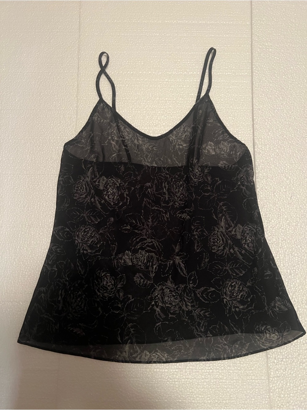 Calvin Klein Black Floral Sheer Camisole
